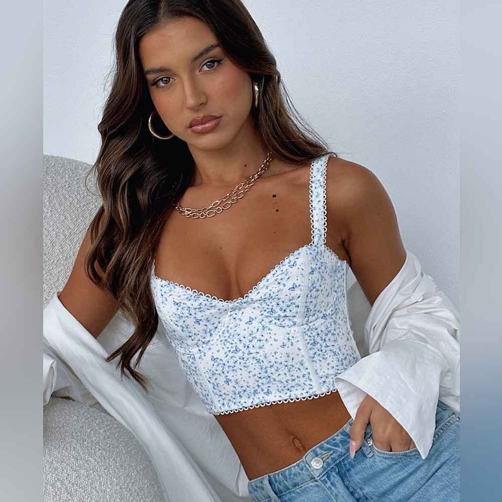White Fox Butterfly Corset